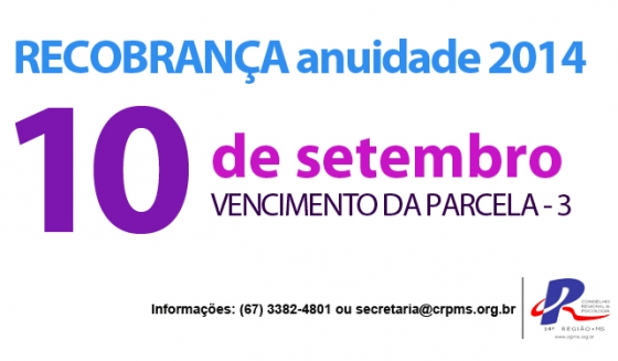You are currently viewing Recobrança: última parcela vence dia 10 de setembro