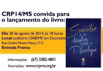 You are currently viewing CRP14/MS lança em Dourados o livro “Suicídio e os Desafios para a Psicologia”