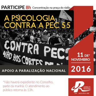 You are currently viewing Em apoio a Paralisação Nacional, CRP14/MS só funcionará meio período nesta sexta