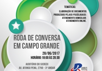 Você está visualizando atualmente Próxima Roda de Conversa será realizada em Campo Grande no dia 28