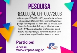 You are currently viewing PESQUISA –  Resolução CFP 007/2003