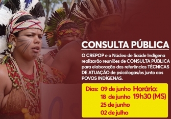 You are currently viewing CRP14/MS abre a Consulta Pública das “Referências Técnicas para atuação de psicólogas(os) junto aos Povos Indígenas”