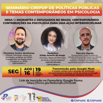 Read more about the article Seminário CREPOP de Políticas Públicas e Temas Contemporâneos em Psicologia