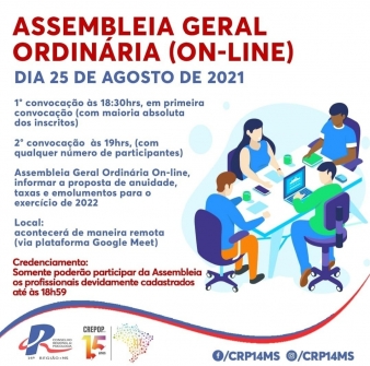You are currently viewing CRP14/MS convoca psicólogos(as) para assembleia geral na versão on-line