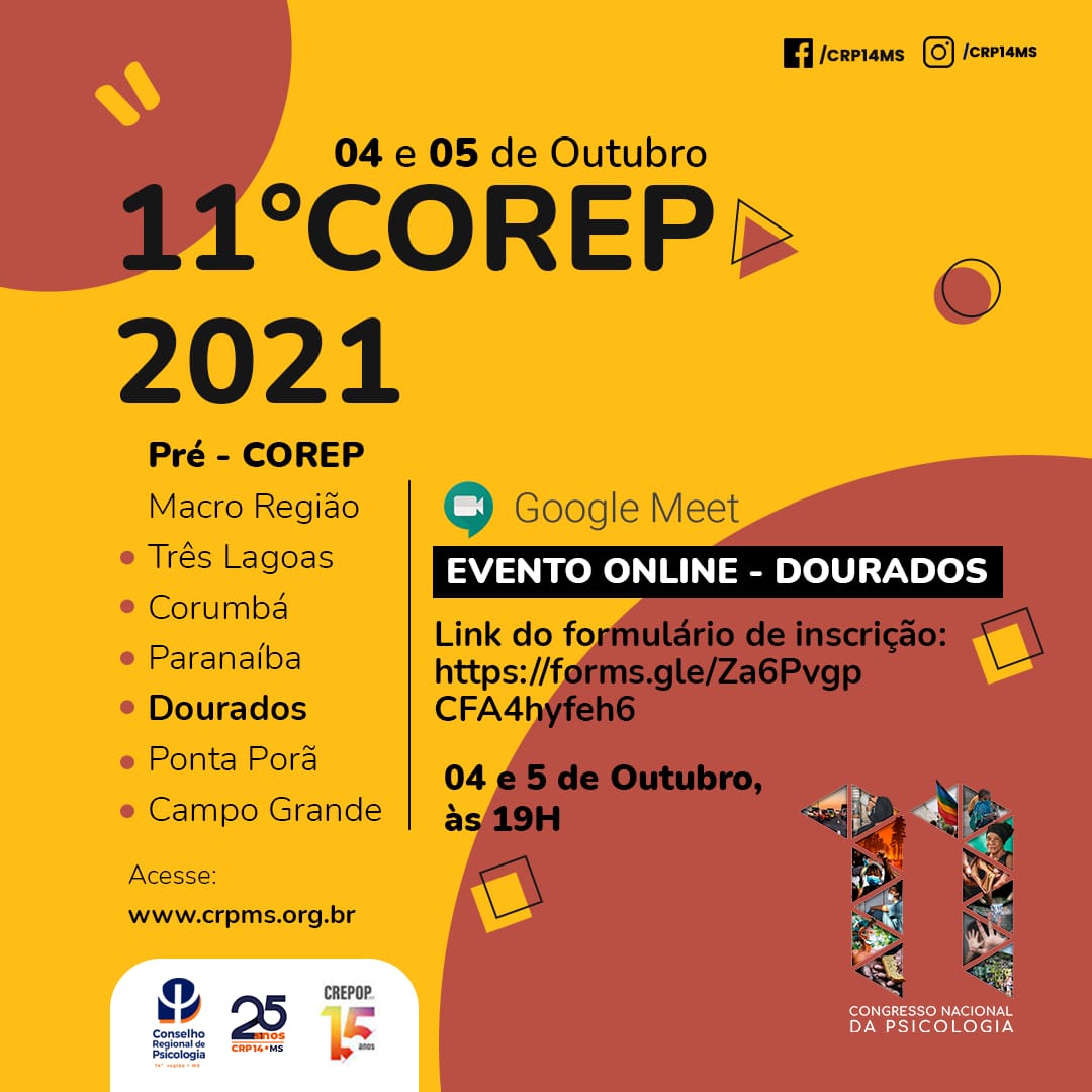 You are currently viewing Inscrição Pré-Corep CRP14/MS – Macrorregião de Dourados