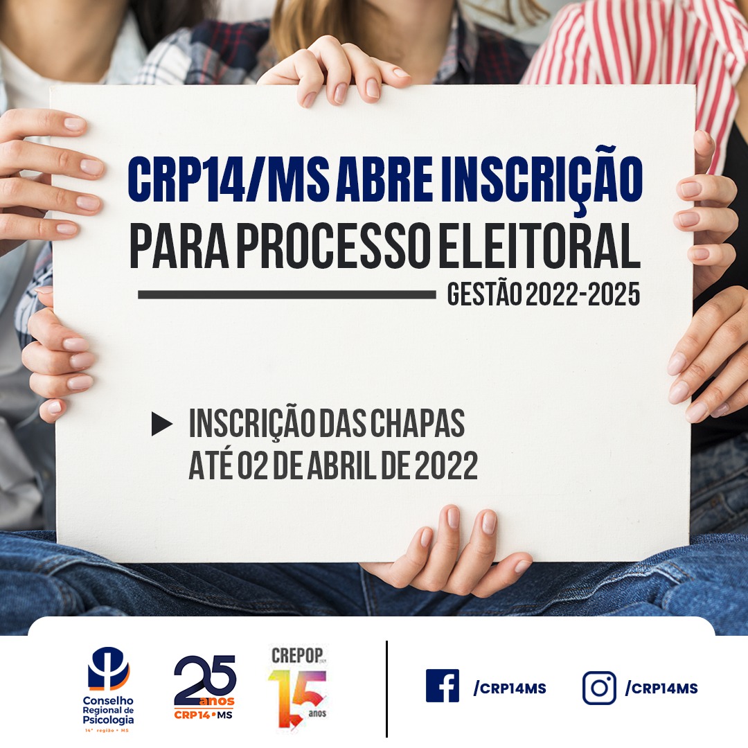 No momento você está vendo CRP14/MS abre inscrição para processo eleitoral gestão 2022 – 2025