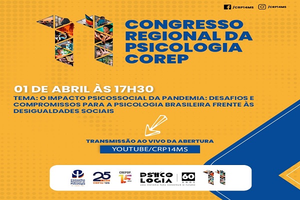 You are currently viewing CRP14/MS convida categoria a participar da abertura do Congresso Regional da Psicologia – COREP