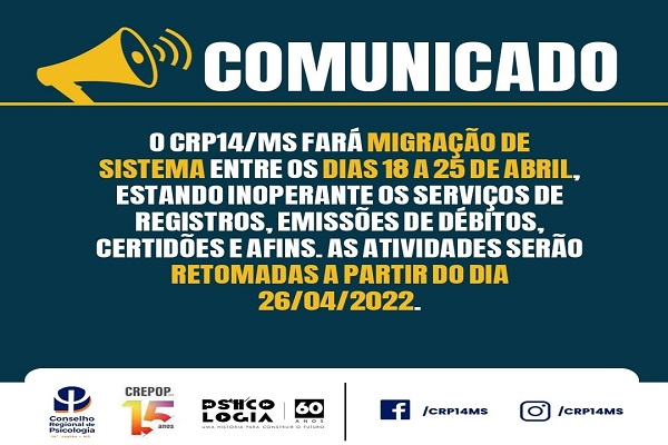 Read more about the article Comunicado sobre Sistema de Serviços