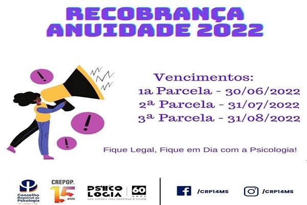 You are currently viewing Anuidade 2022: 1ª Recobrança