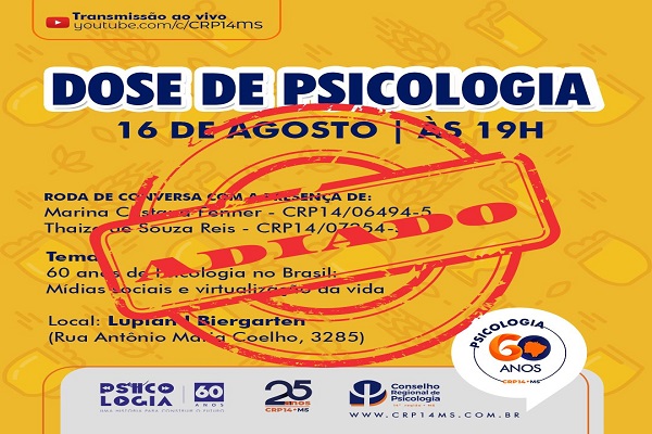 You are currently viewing Dose de Psicologia: EVENTO ADIADO PARA AMANHÃ, 17/08 (Quarta-feira)