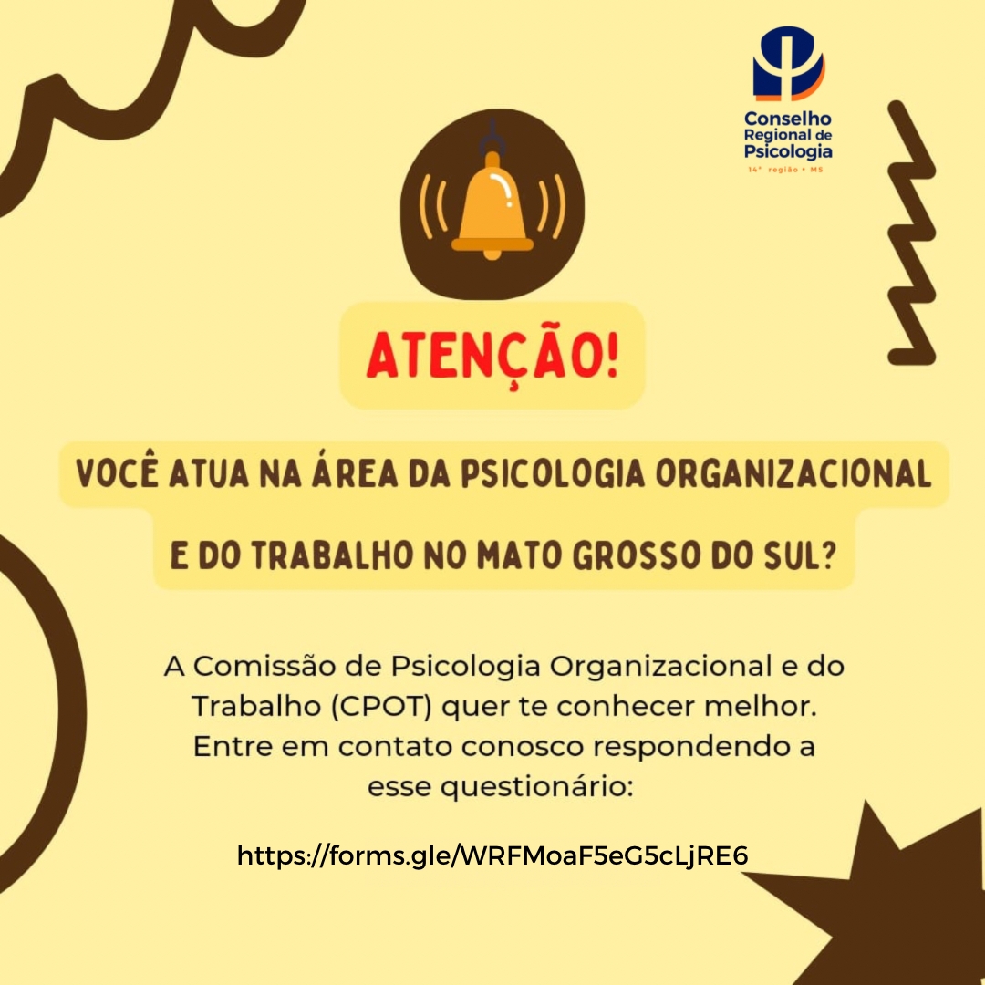 Read more about the article CRP 14/MS lança campanha para psicólogas (os) que trabalham com Psicologia Organizacional e do Trabalho
