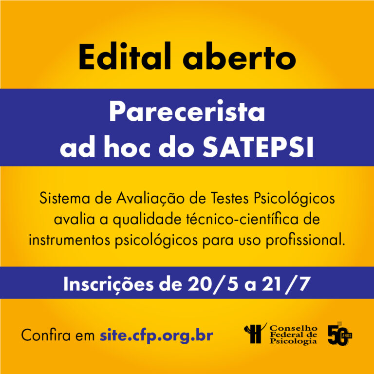 You are currently viewing Avaliação Psicológica: CFP seleciona pareceristas ad hoc para o Satepsi