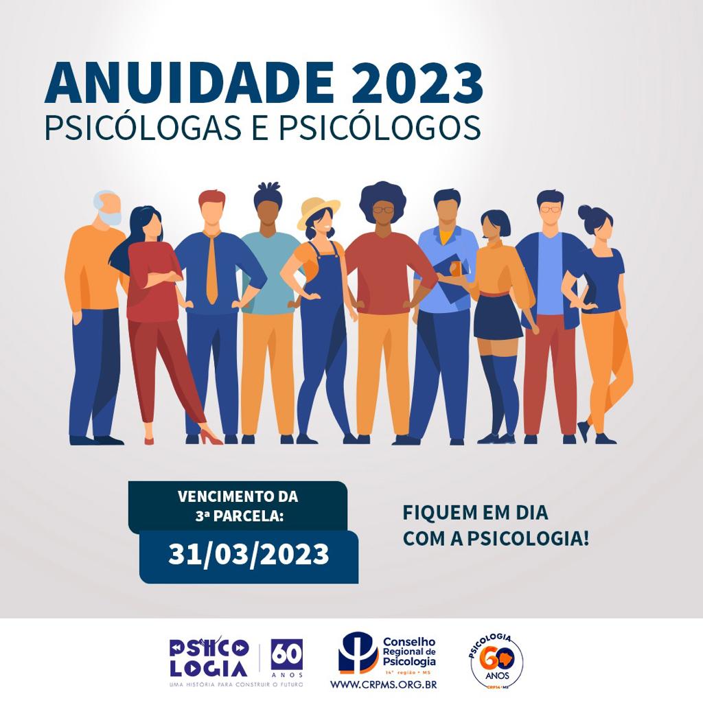 Read more about the article Terceira parcela da Anuidade 2023 vence dia 31/03