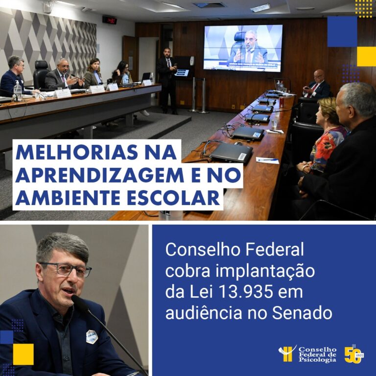 Leia mais sobre o artigo Em audiência no Senado, CFP defende implantação da Lei 13.935 para alcançar a cultura de paz nas escolas